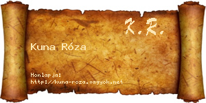 Kuna Róza névjegykártya